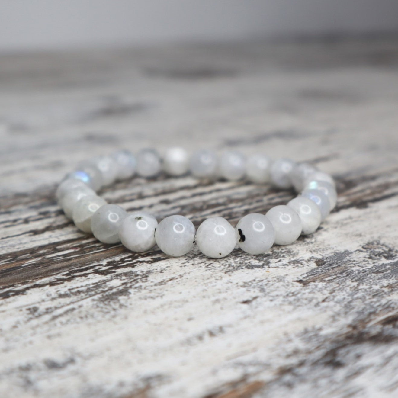 Rainbow Moonstone Beaded Bracelet