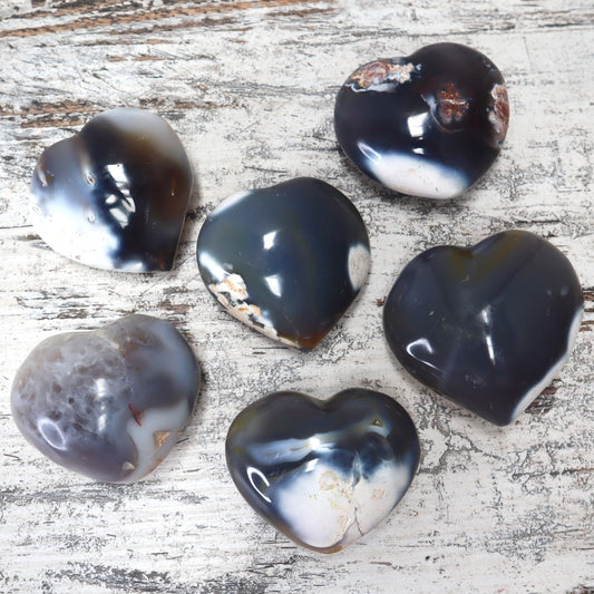 Orca Agate Hearts