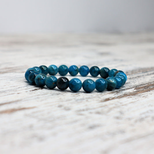 Blue Apatite Beaded Bracelet