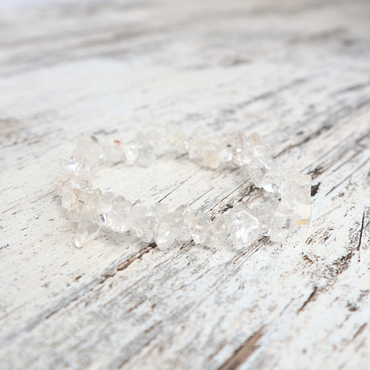 Clear Quartz Crystal Chip Bracelet