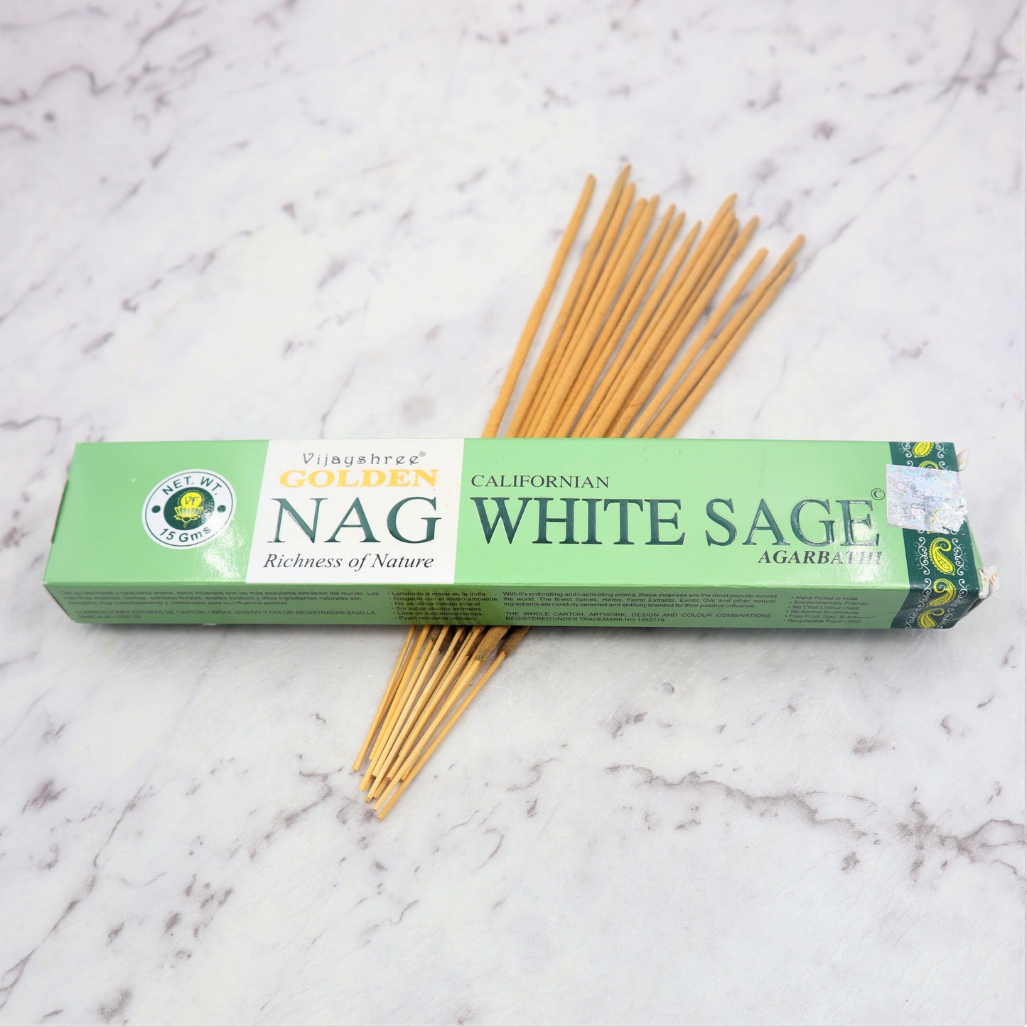 Golden Nag WHITE SAGE Incense