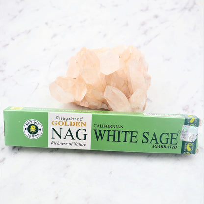 Golden Nag WHITE SAGE Incense