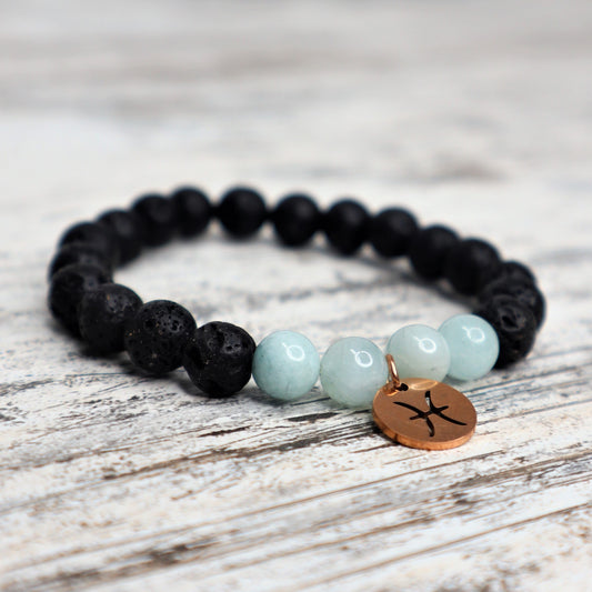 Pisces Zodiac Bracelet (Rose Gold)